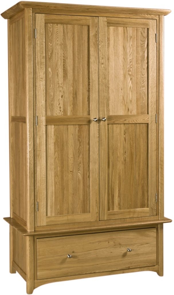 Shaker Wardrobe - 2 Door - 1 Drawer - Oak
