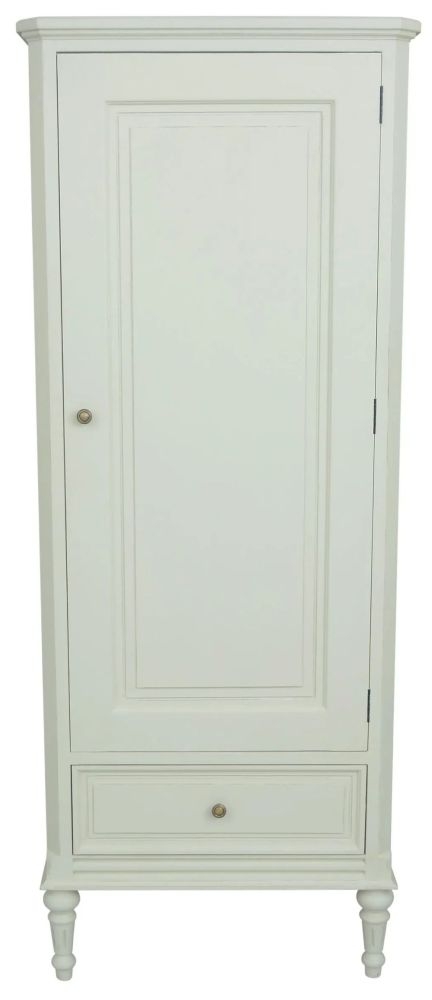 Solana Wardrobe - 1 Door - 1 Drawer - Lime White - French Style