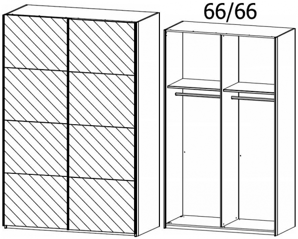 5B49 : 2 Mirror Door Sliding Wardrobe and Aluminium Color Handle Strip