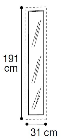 External Mirror For Wardrobe - H 220cm