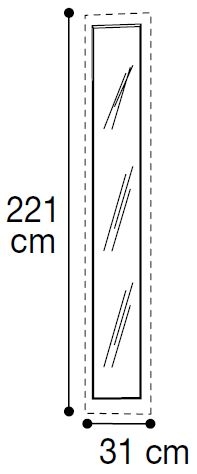 External Mirror For Wardrobe - H 250cm