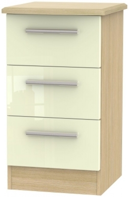 Cream High Gloss Front and Light Oak Base Unit