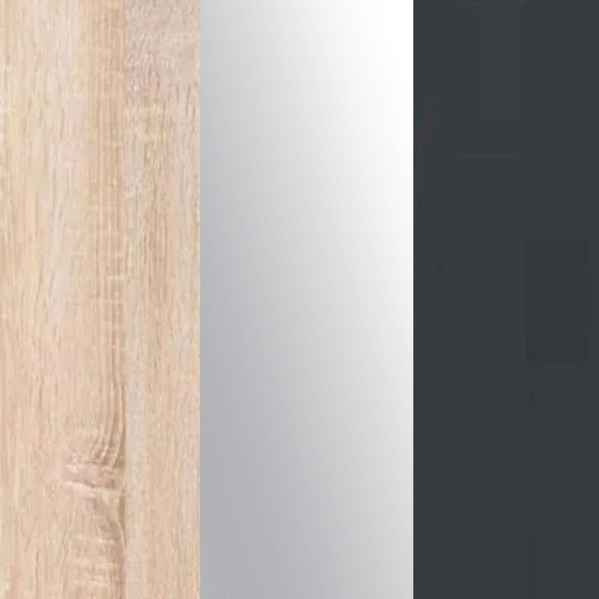 Rustic Oak and Crystal Mirror with Slate Handle 605