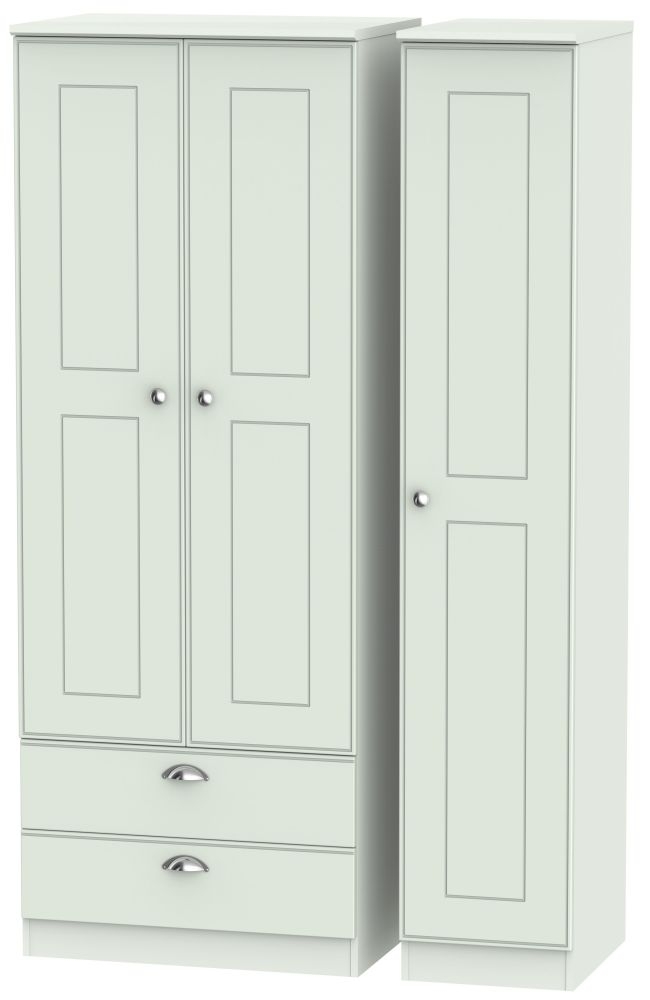 Victoria Wardrobe - 3 Door - LHF 2 Drawers - Tall - Triple - Grey