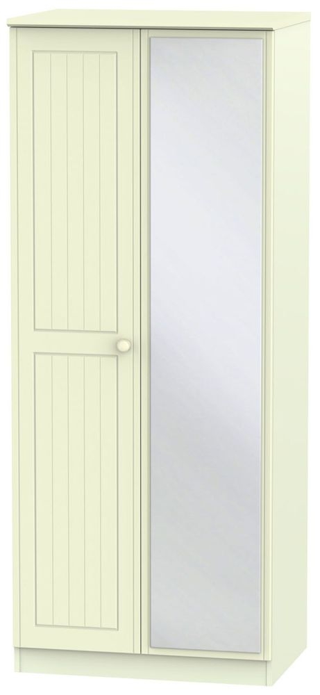 Warwick Wardrobe - 2 Door - 1 Mirror - Cream