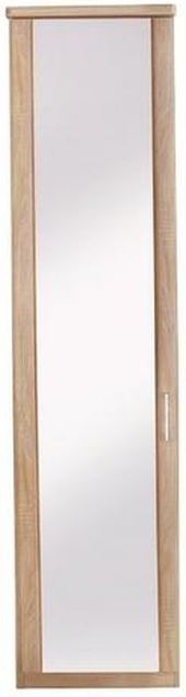 Luxor 3+4 Wardrobe - Single Mirror Door - Rustic Oak - LH