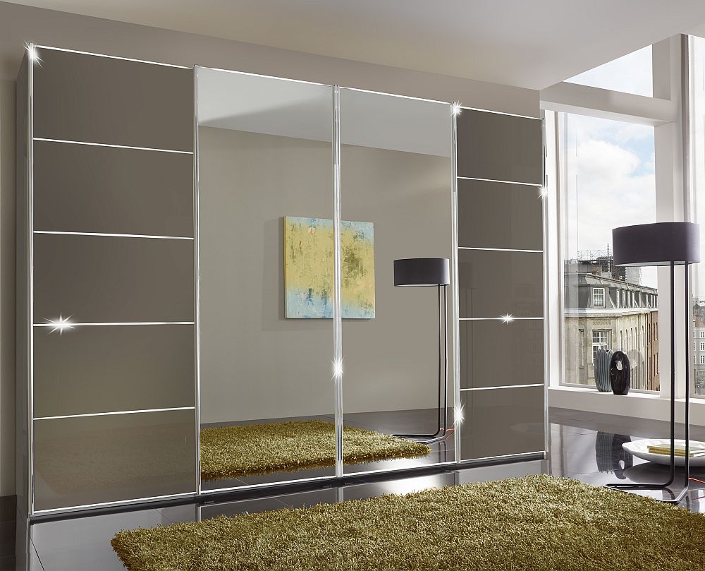 Westside Sliding Wardrobe - 4 Door - Mirror - Havana Glass