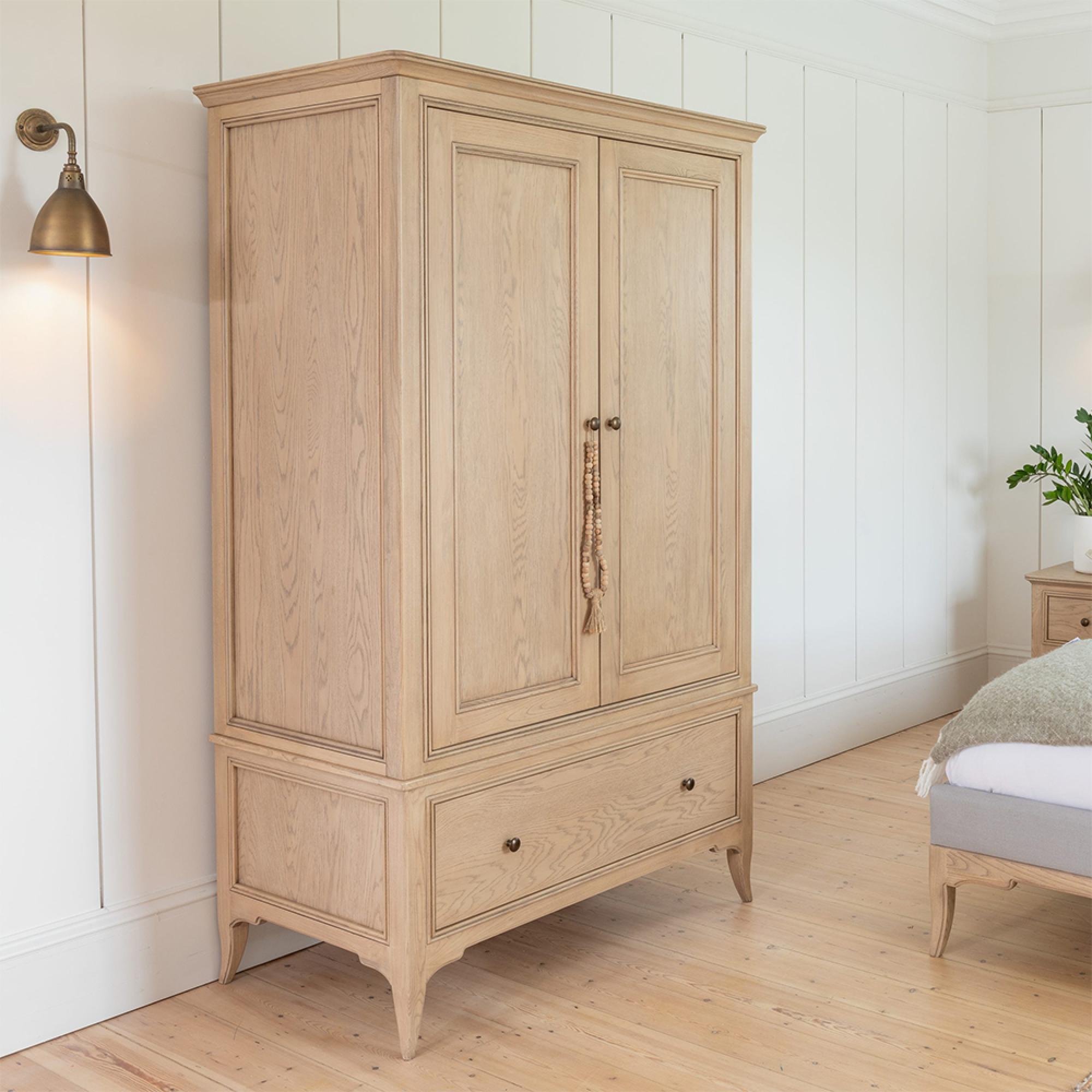 Toulon Wardrobe - 2 Door - 1 Drawer - Oak