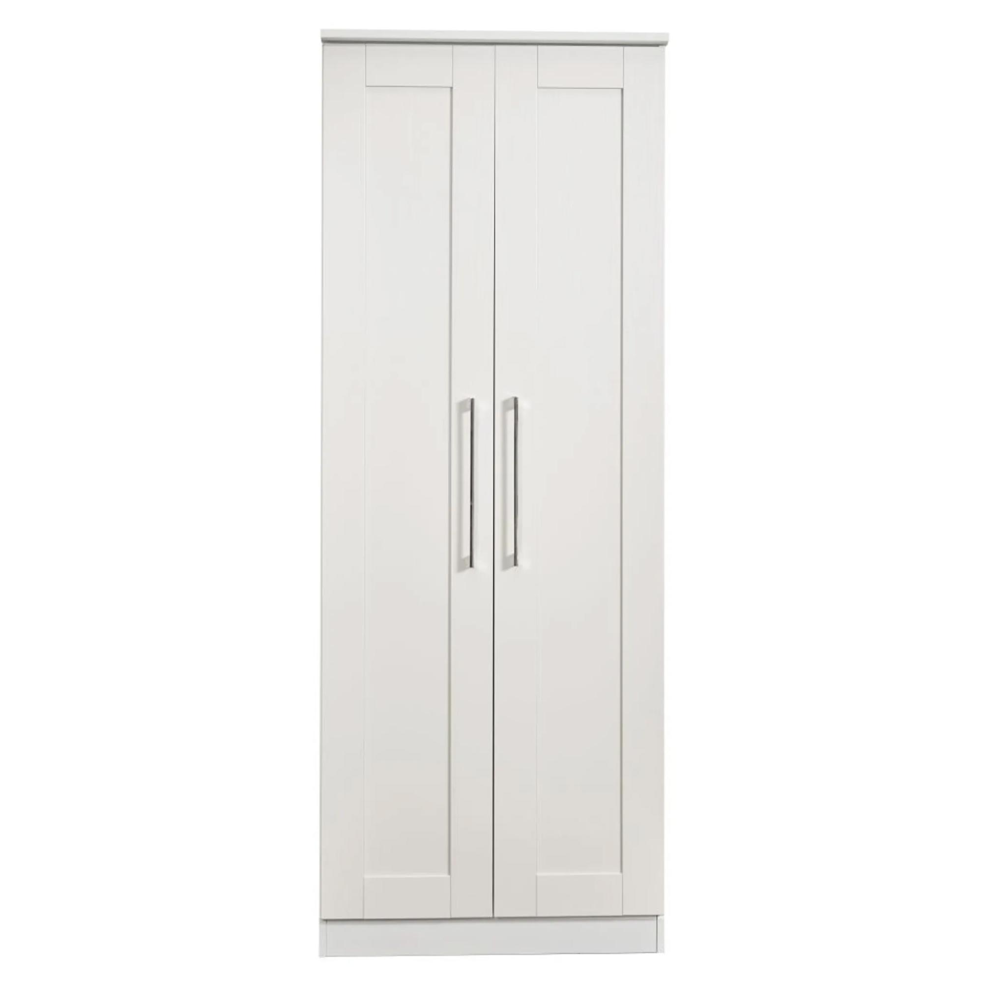 York Wardrobe - 2 Door - Plain - Tall - White