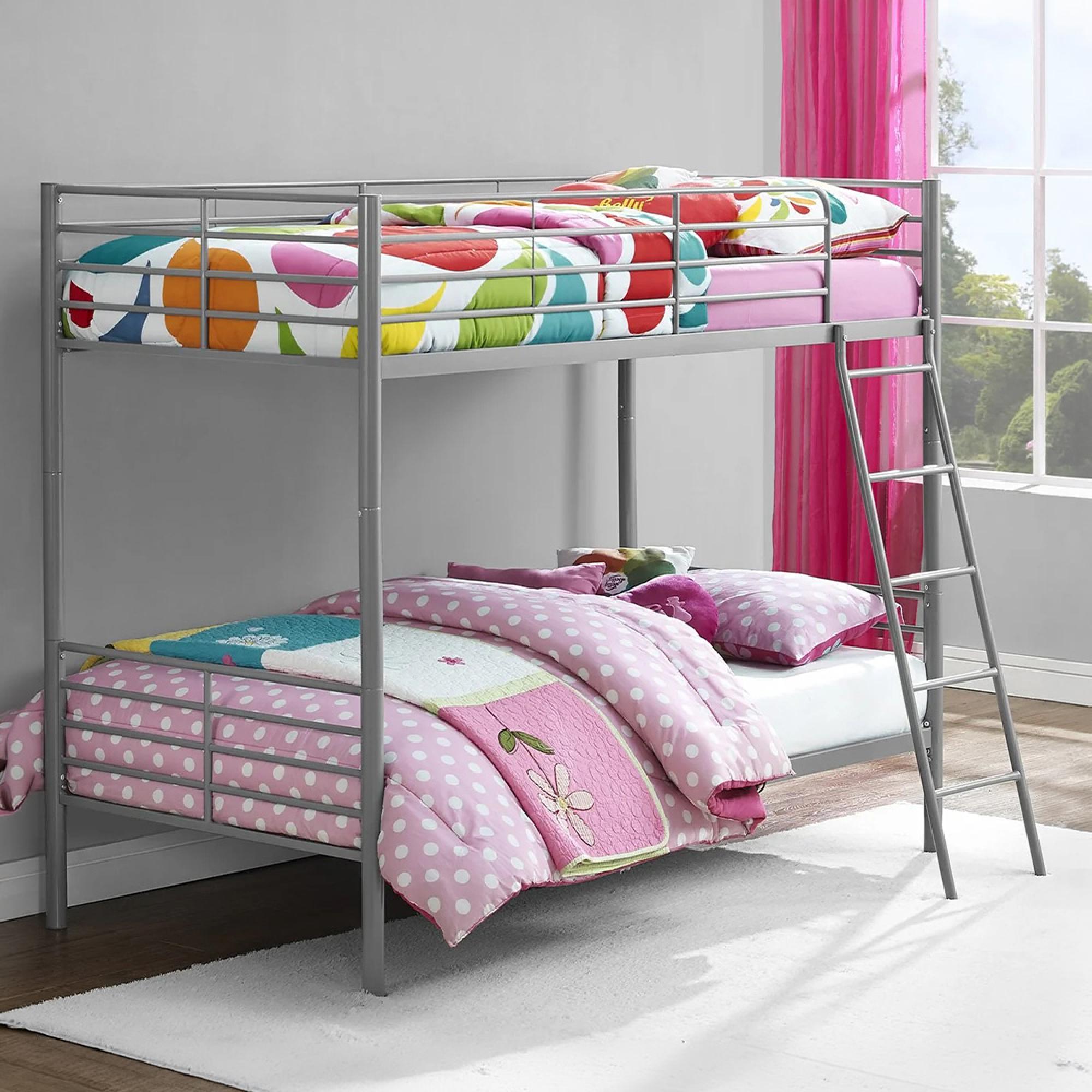 Bunk Bed - Single over Single - Grey - 4035159UK