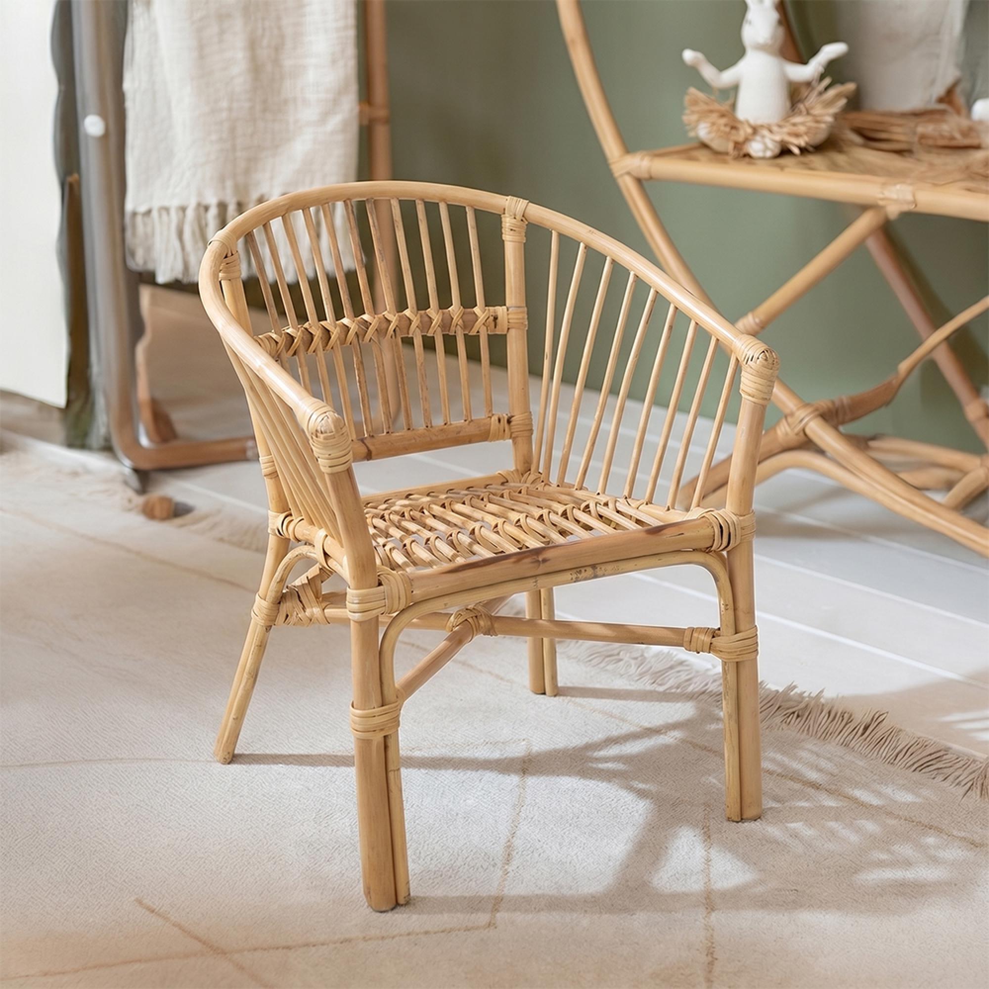 Filou Kids Chair - Set of 2 - Natural - Rattan and Bamboo Wood