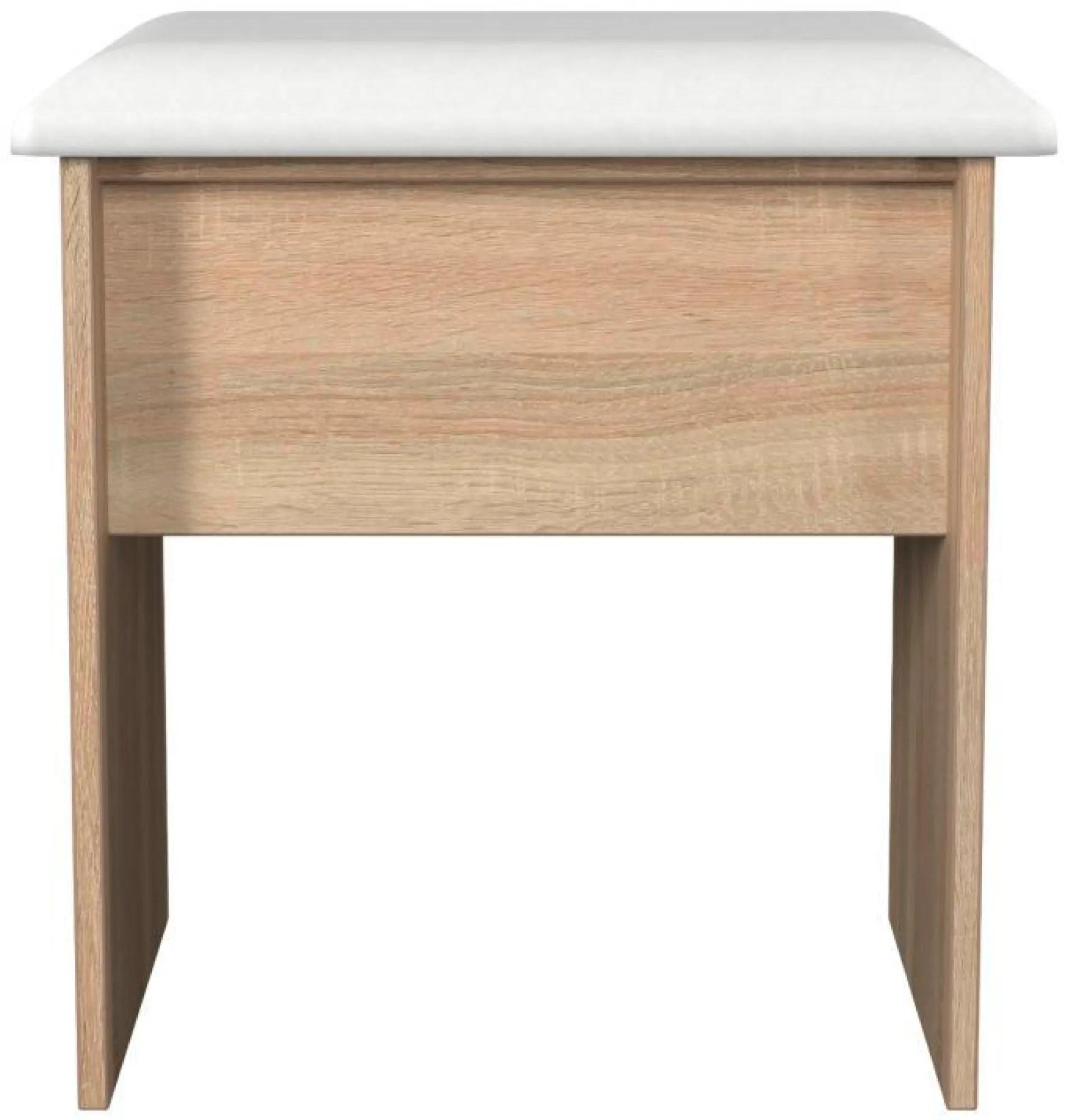 Milan Dressing Stool - Padded - Oak