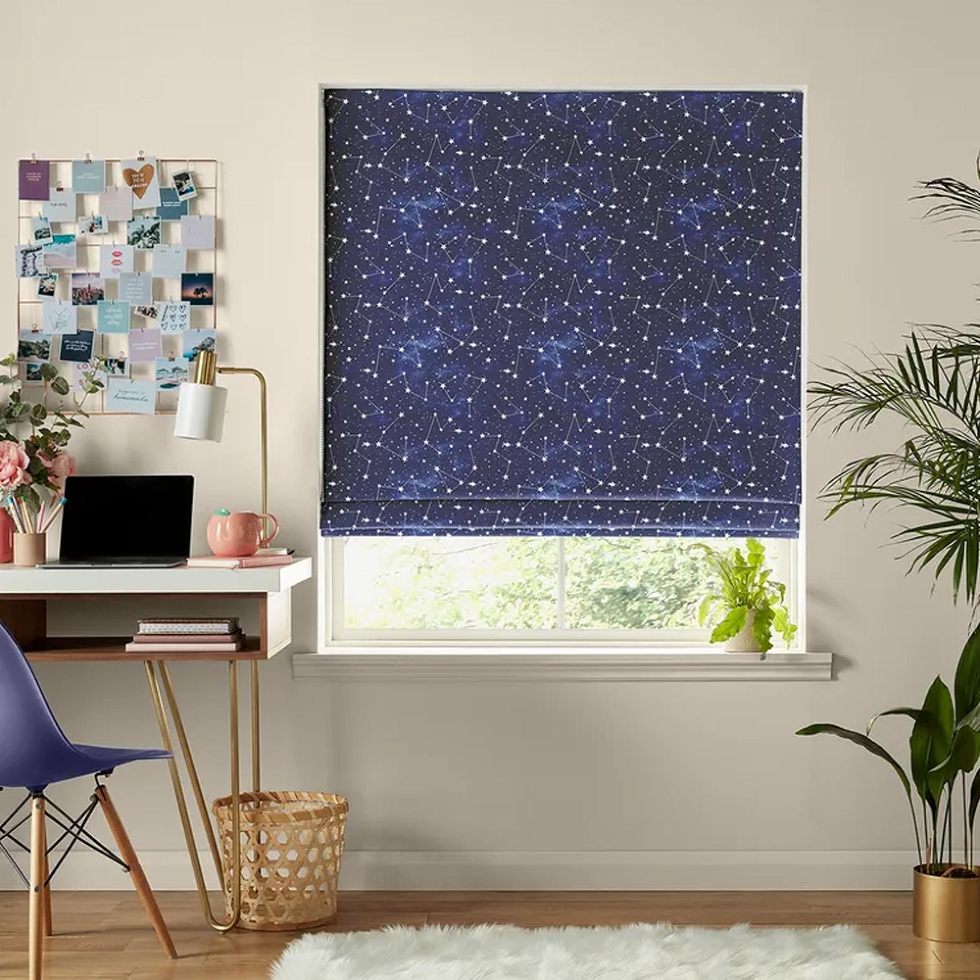 Clearance - Star Roman Blind - Print Blue - FSS16062