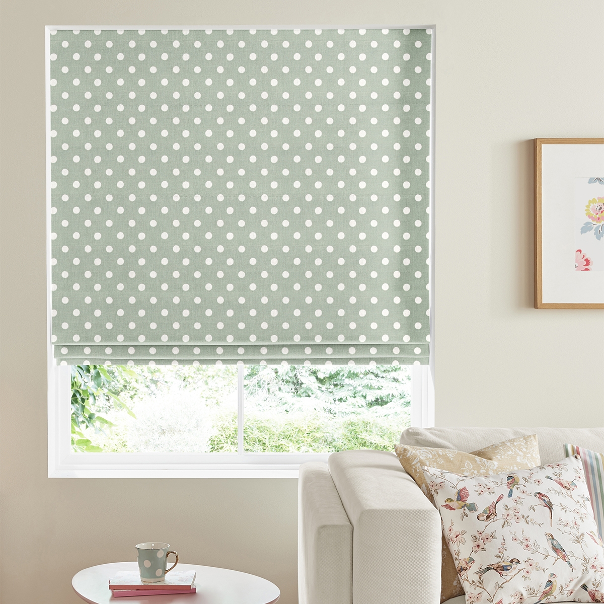 Cath Kidston Roman Blind - Button Spot Aloe