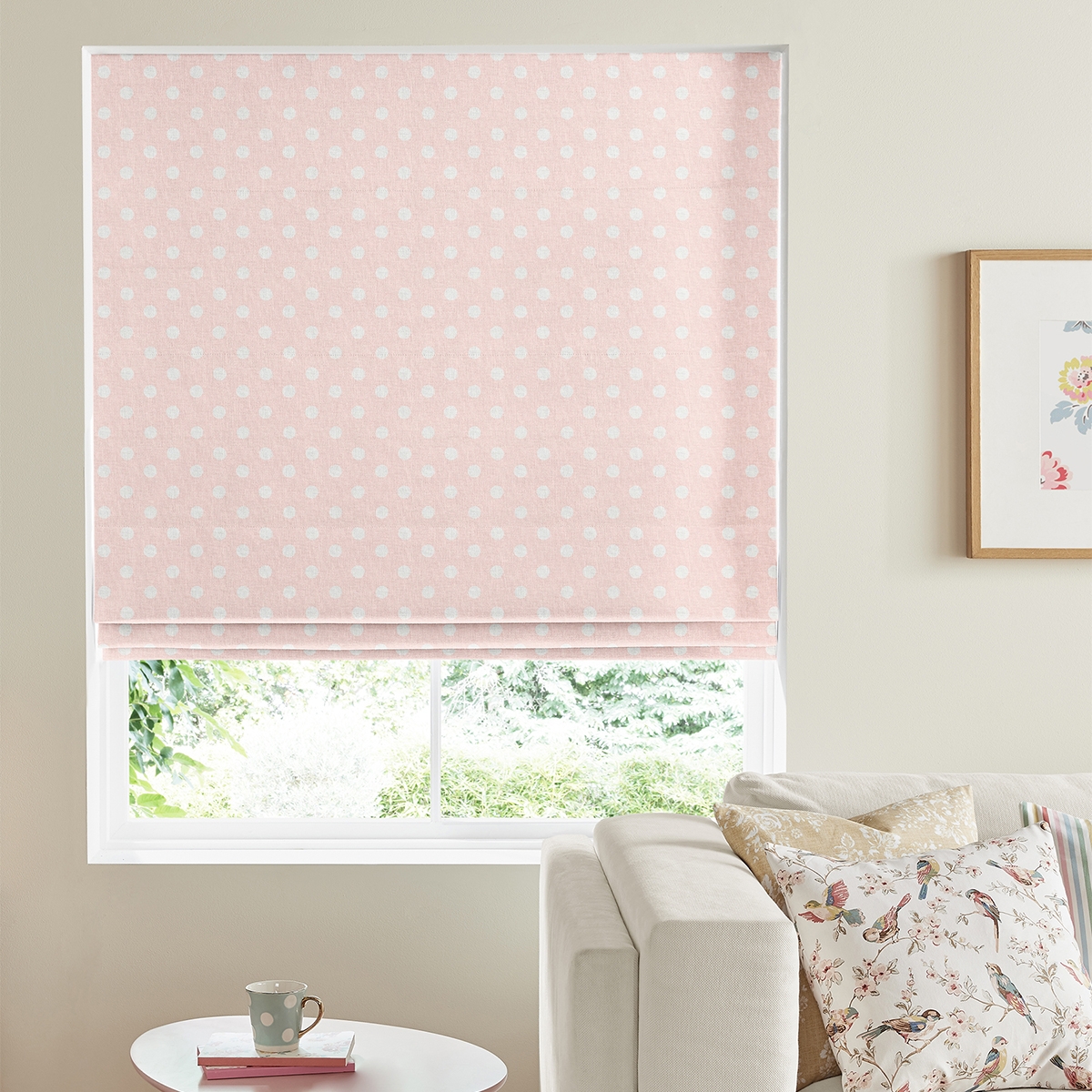 Cath Kidston Roman Blind - Button Spot Pink