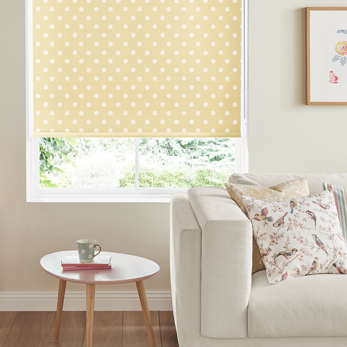 Cath Kidston Roller Blind - Button Spot Yellow