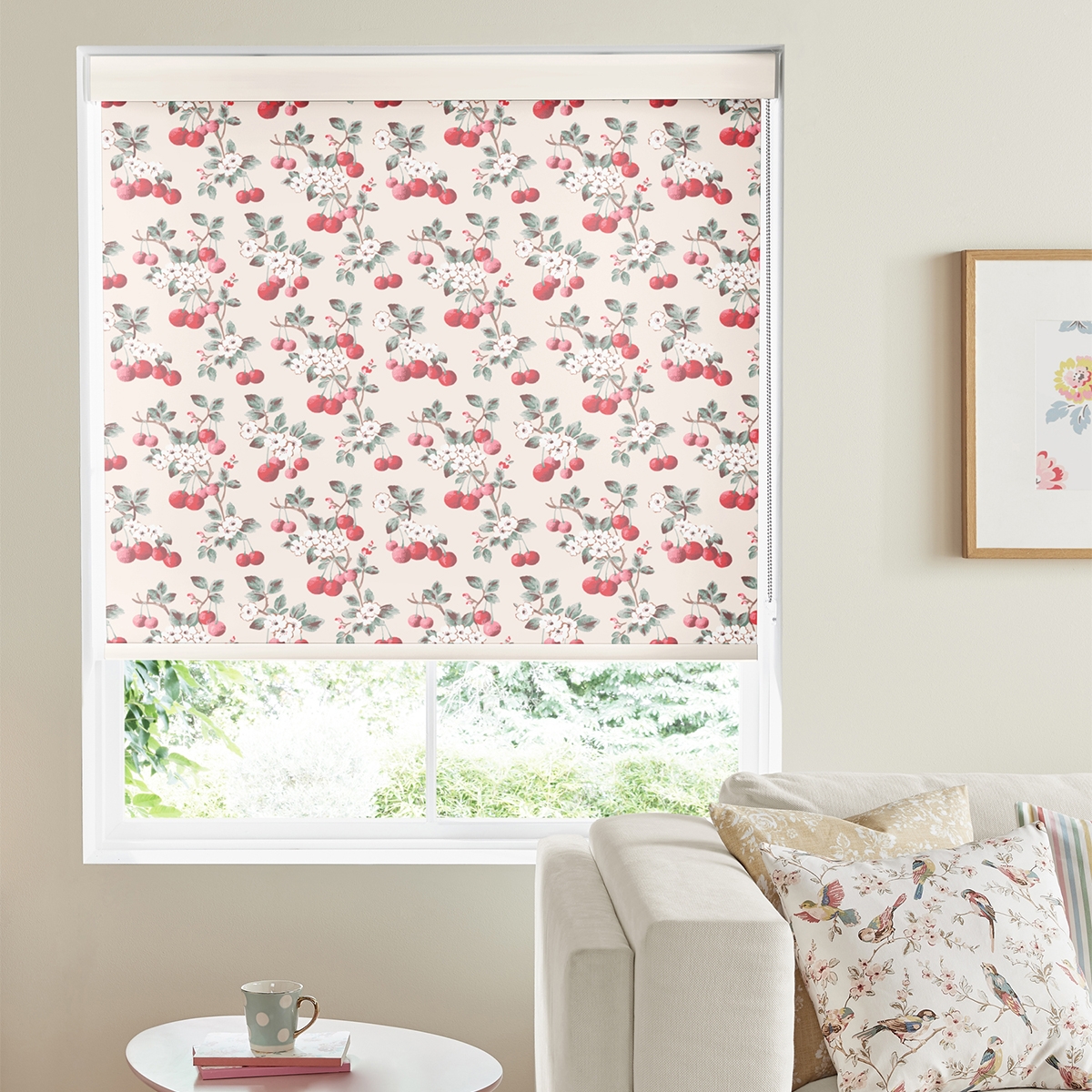 Cath Kidston Roller Blind - Cherry Sprig Red