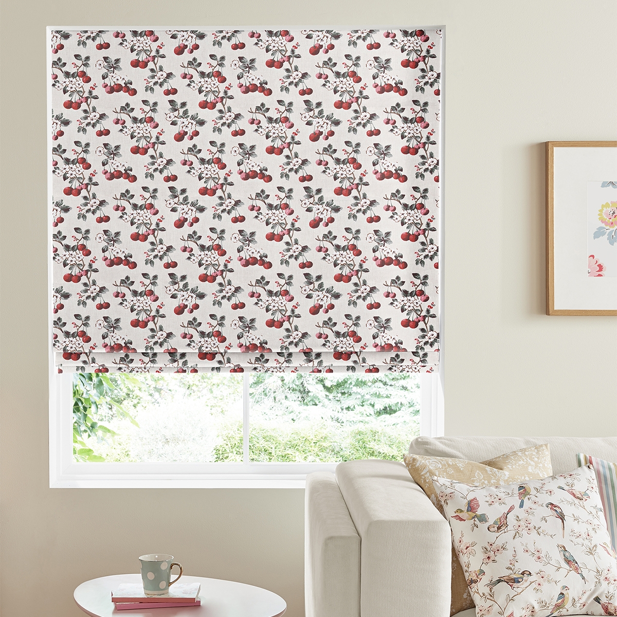 Cath Kidston Roman Blind - Cherry Sprig Red