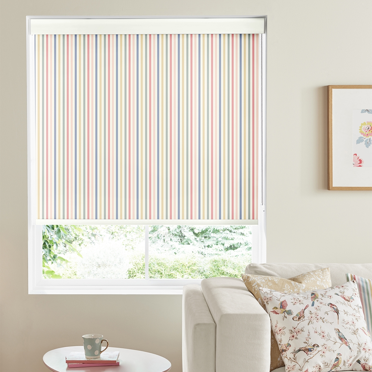 Cath Kidston Roller Blind - Mid Stripe Chalk