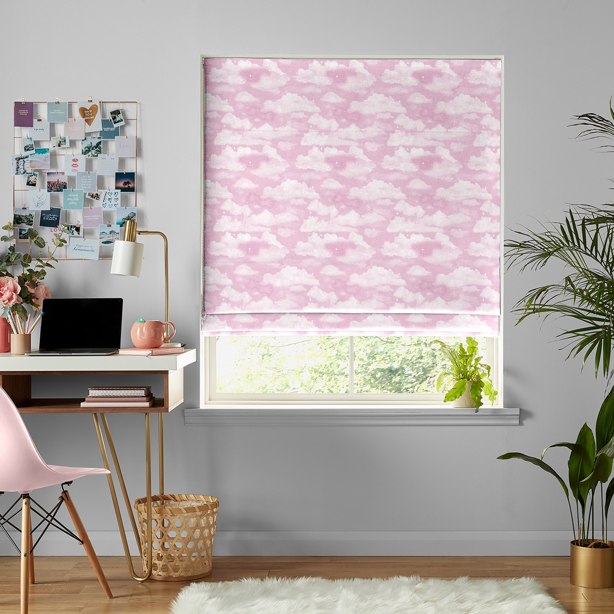 Clouds Roman Blind - Pink