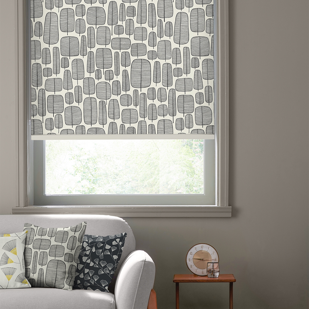 MissPrint Roller Blind - Little Trees Monochrome