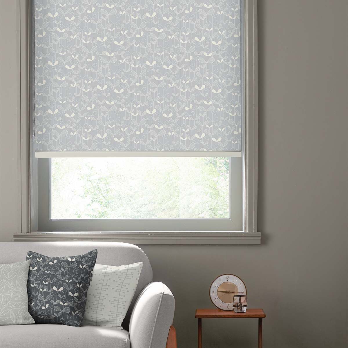 MissPrint Roller Blind - Saplings Cloud Grey