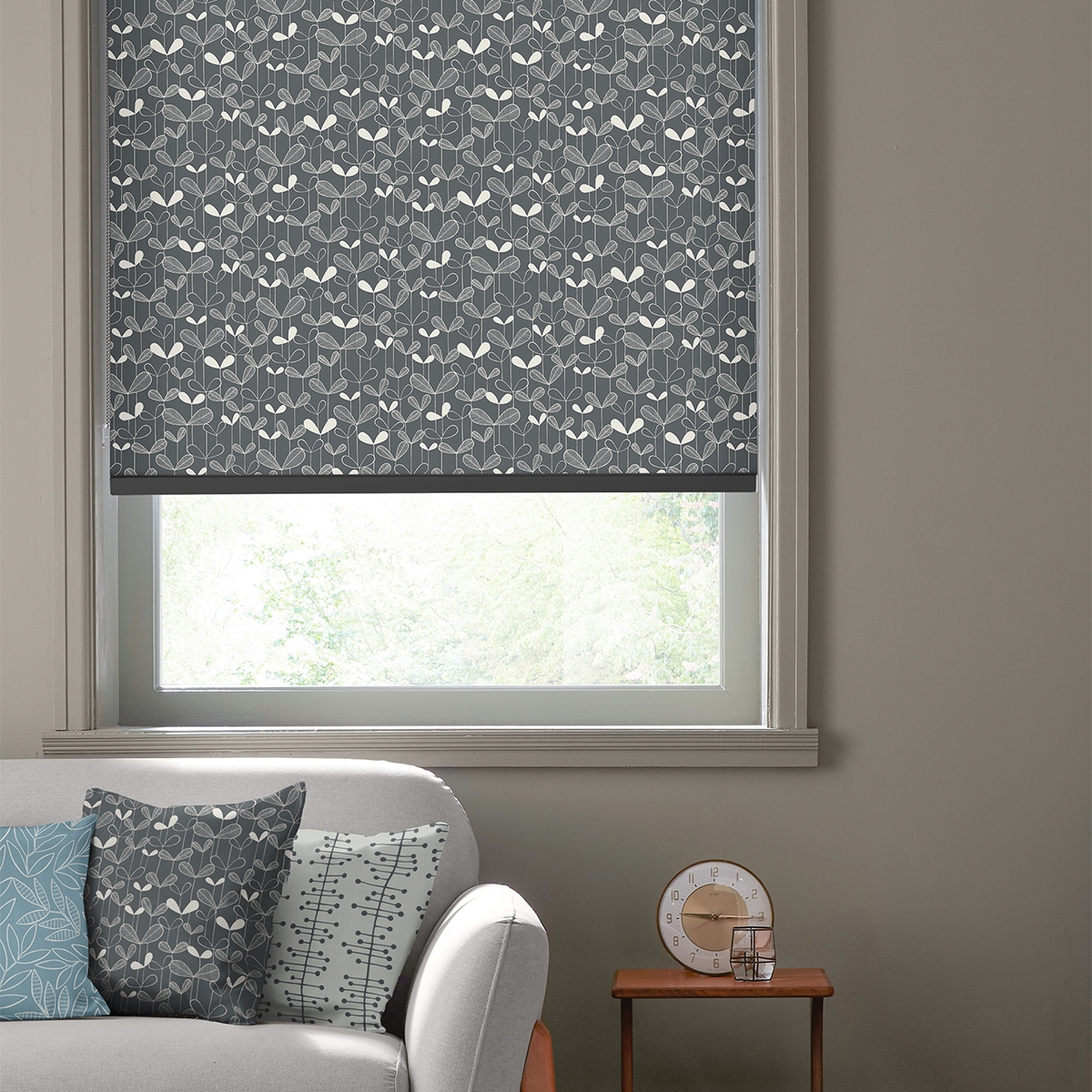 MissPrint Roller Blind - Saplings Graphite