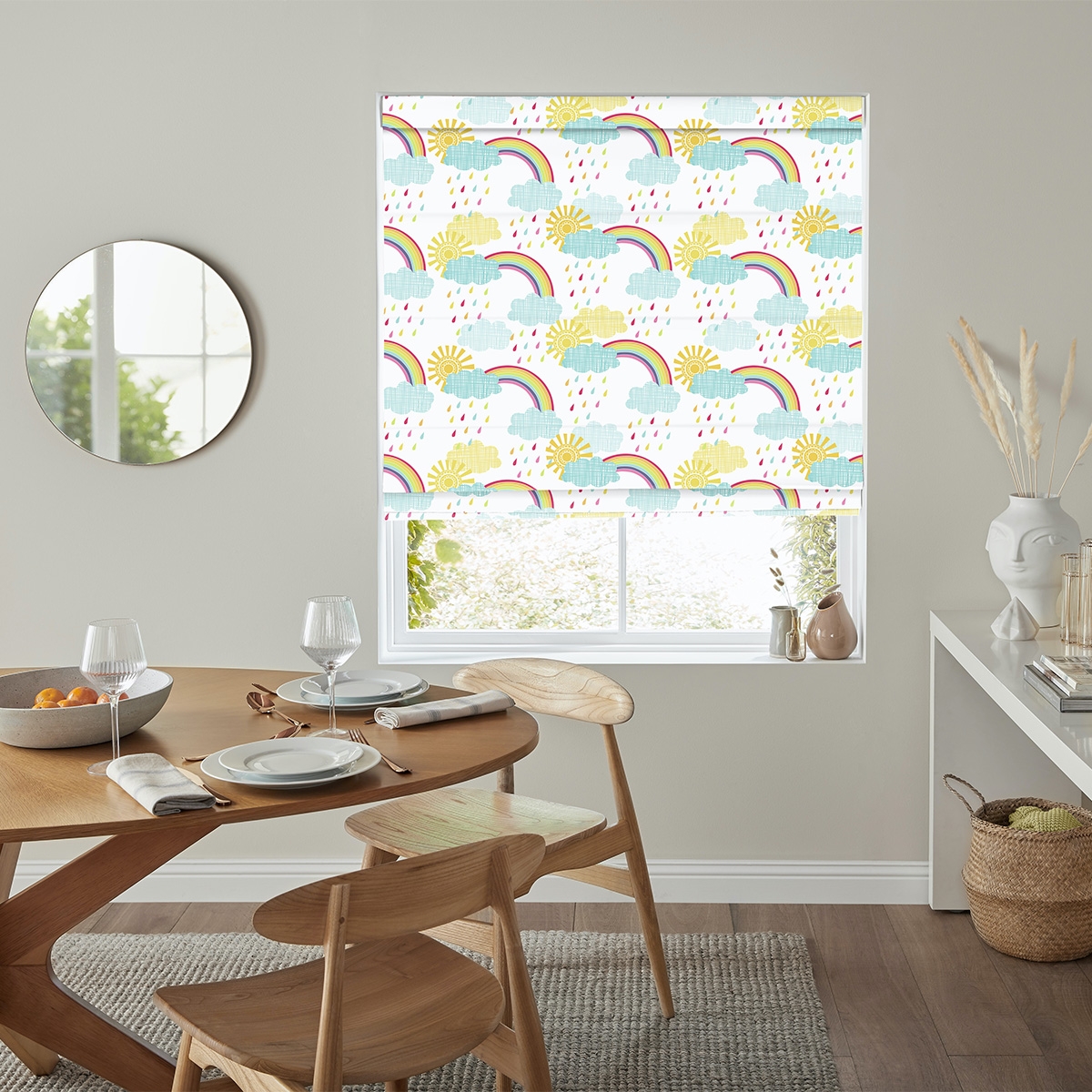Rainbow Skies Roman Blind - Multi