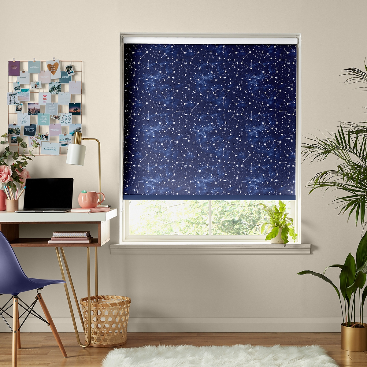 Skinny Dip Roller Blind - Star Print Blue