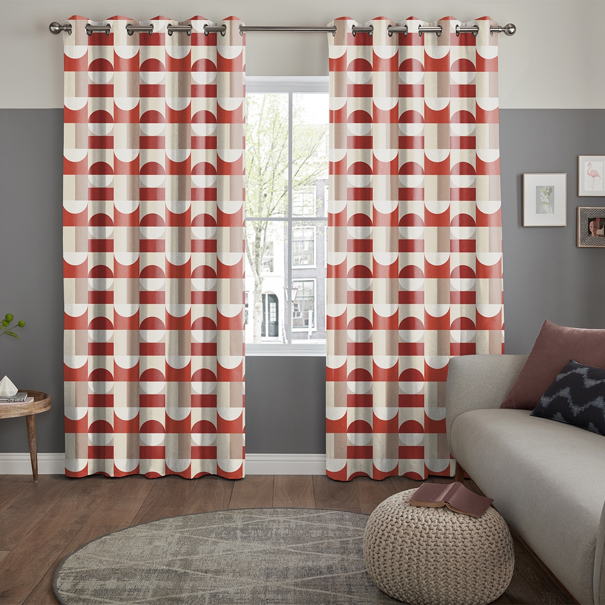 Alves Curtain - Scarlet