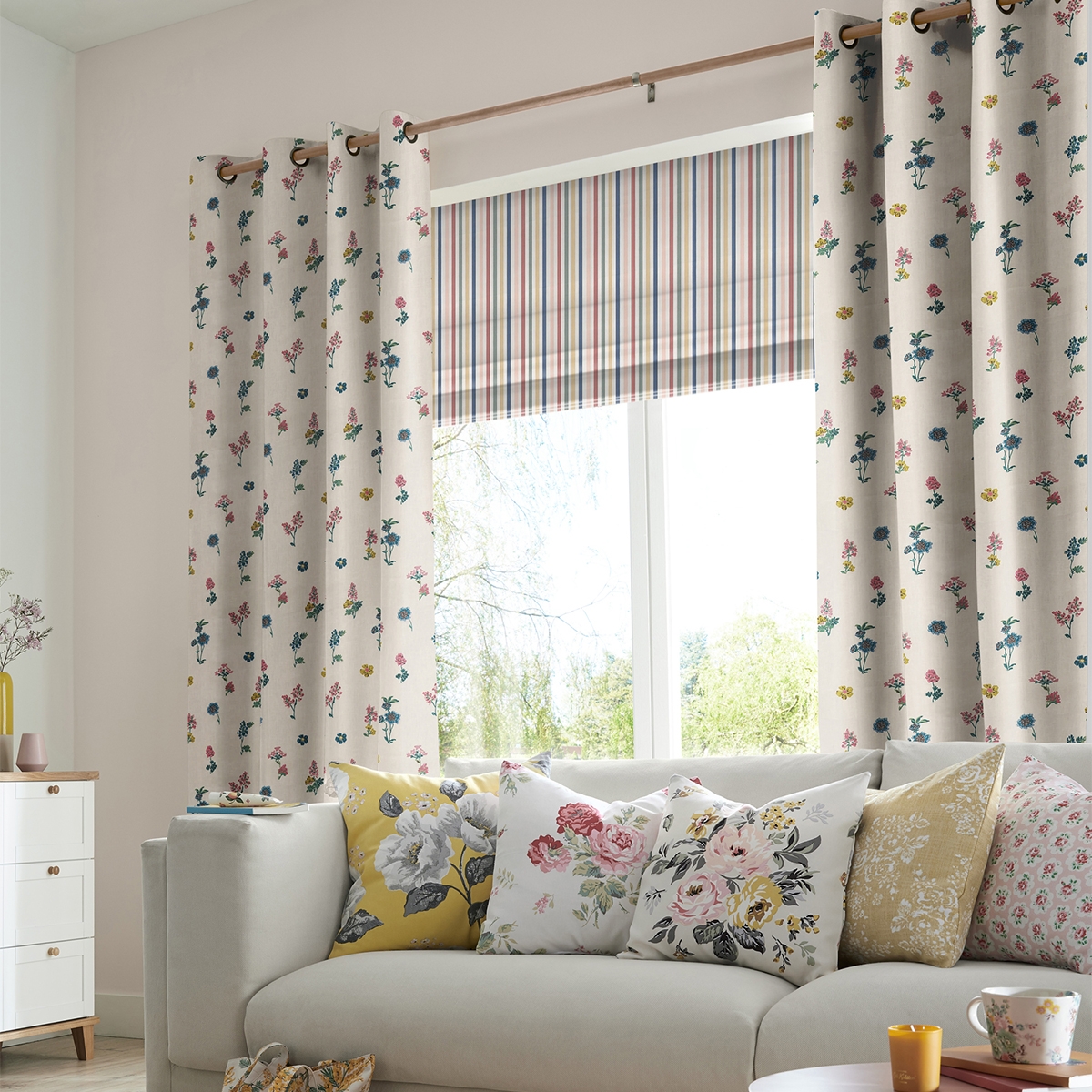 Cath Kidston Curtain - Sprig Twilight Multi