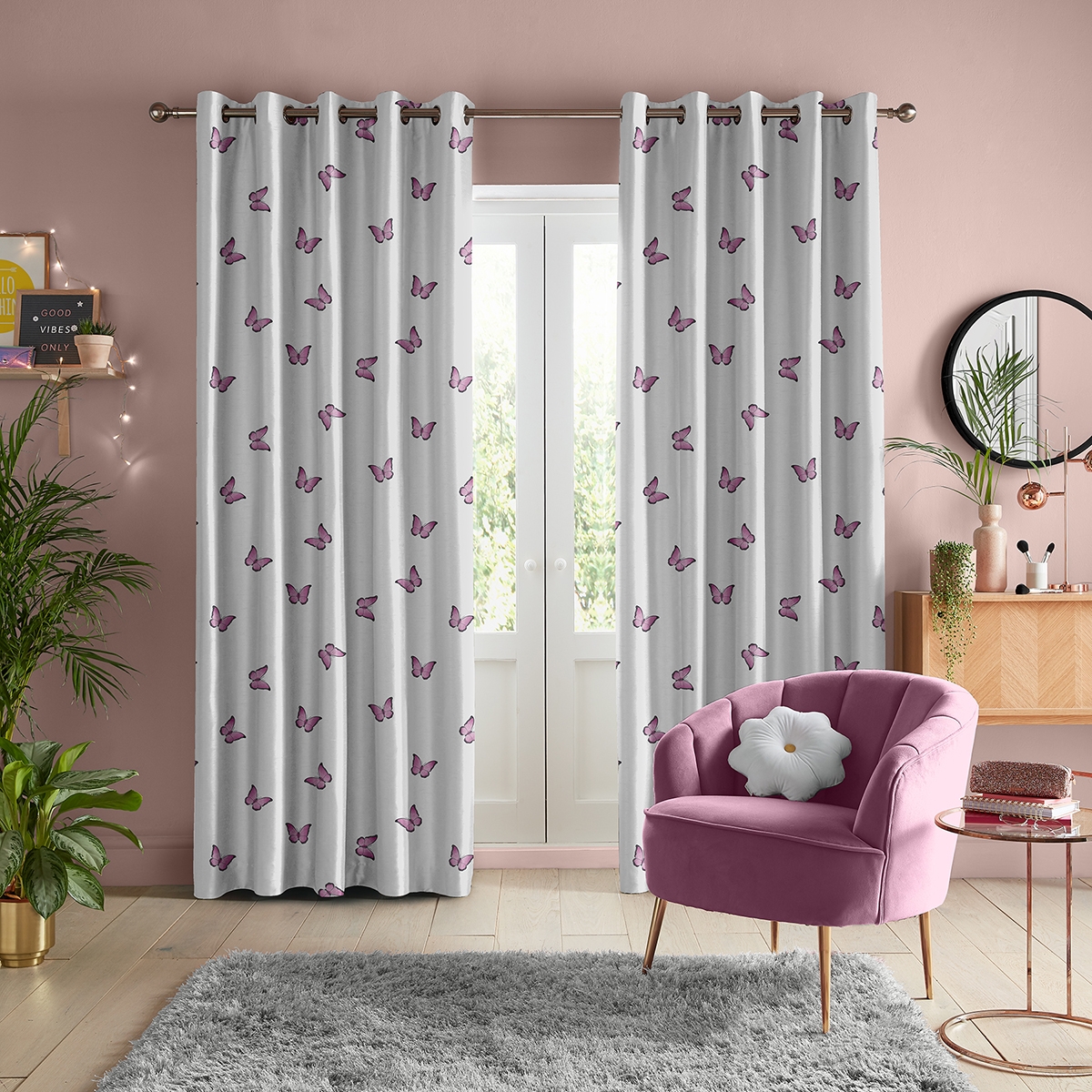 Skinny Dip Curtain - Butterfly Pink