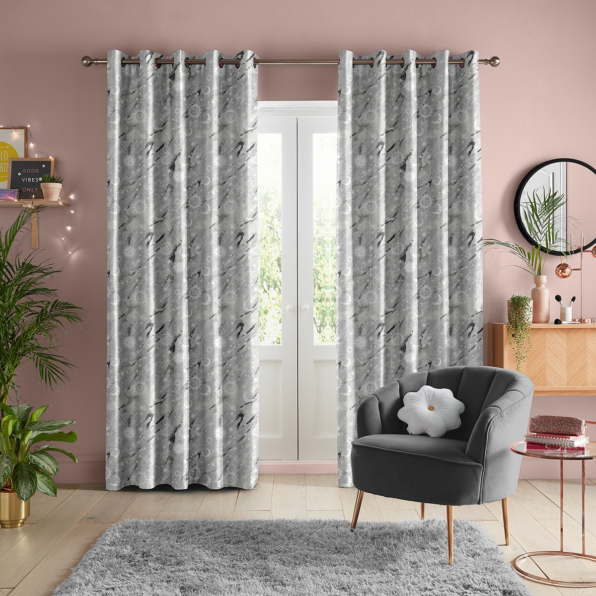 Skinny Dip Curtain - Marble Celestial Stone