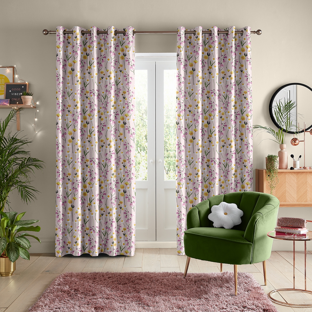 Skinny Dip Curtain - Pretty Prairie Pink