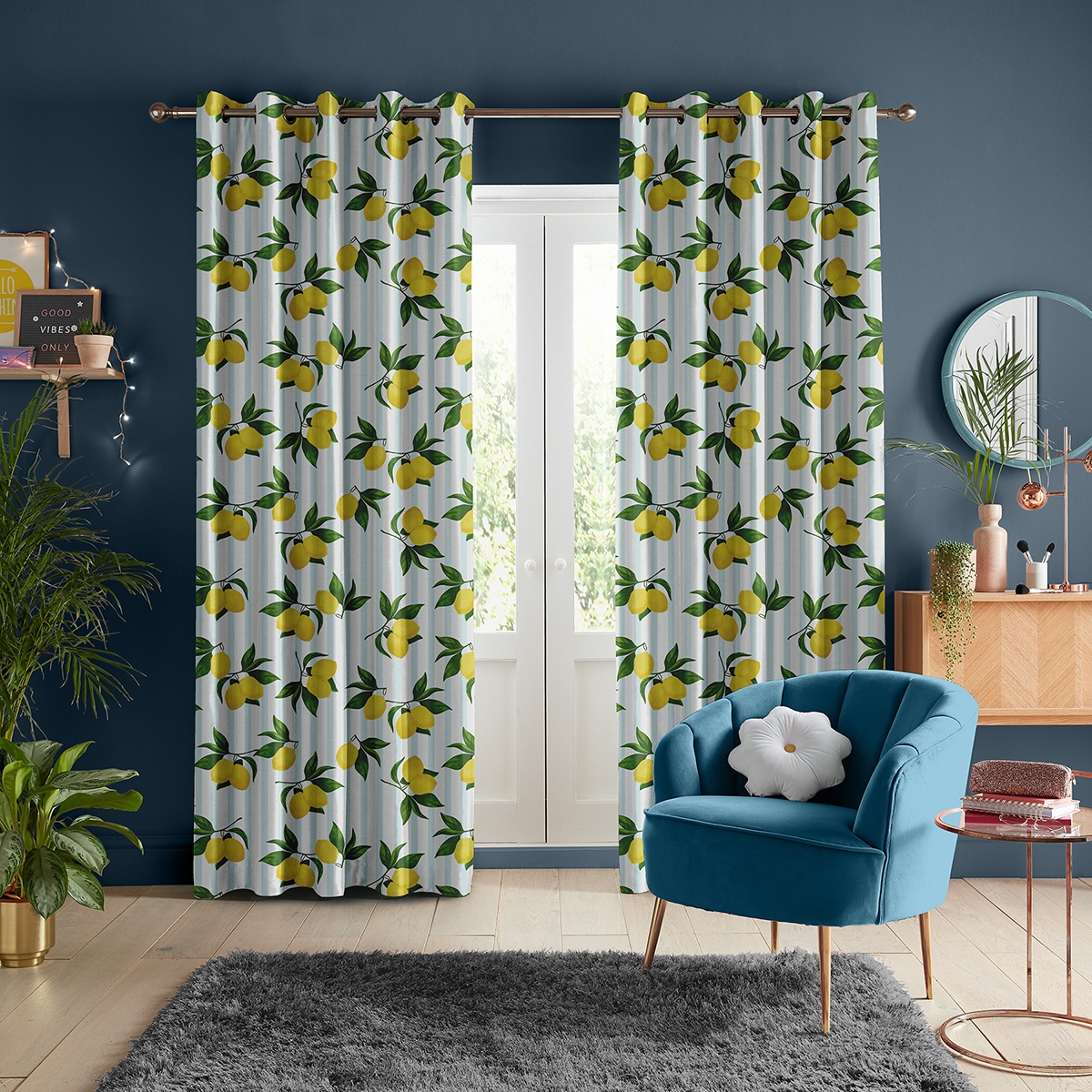 Skinny Dip Curtain - Summer Lemon Sky