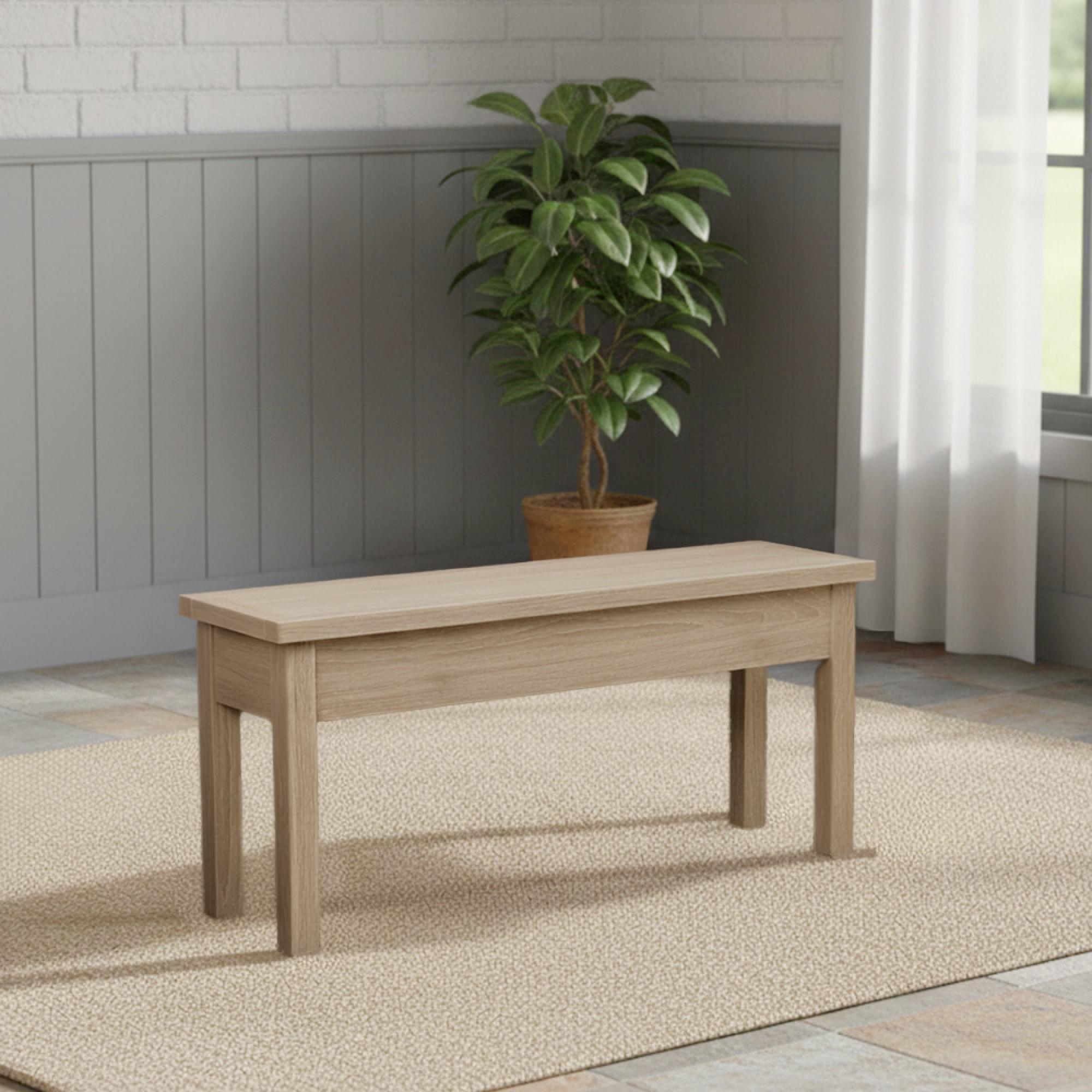 Modern Country Oak - Storage Dining Bench - Shallow