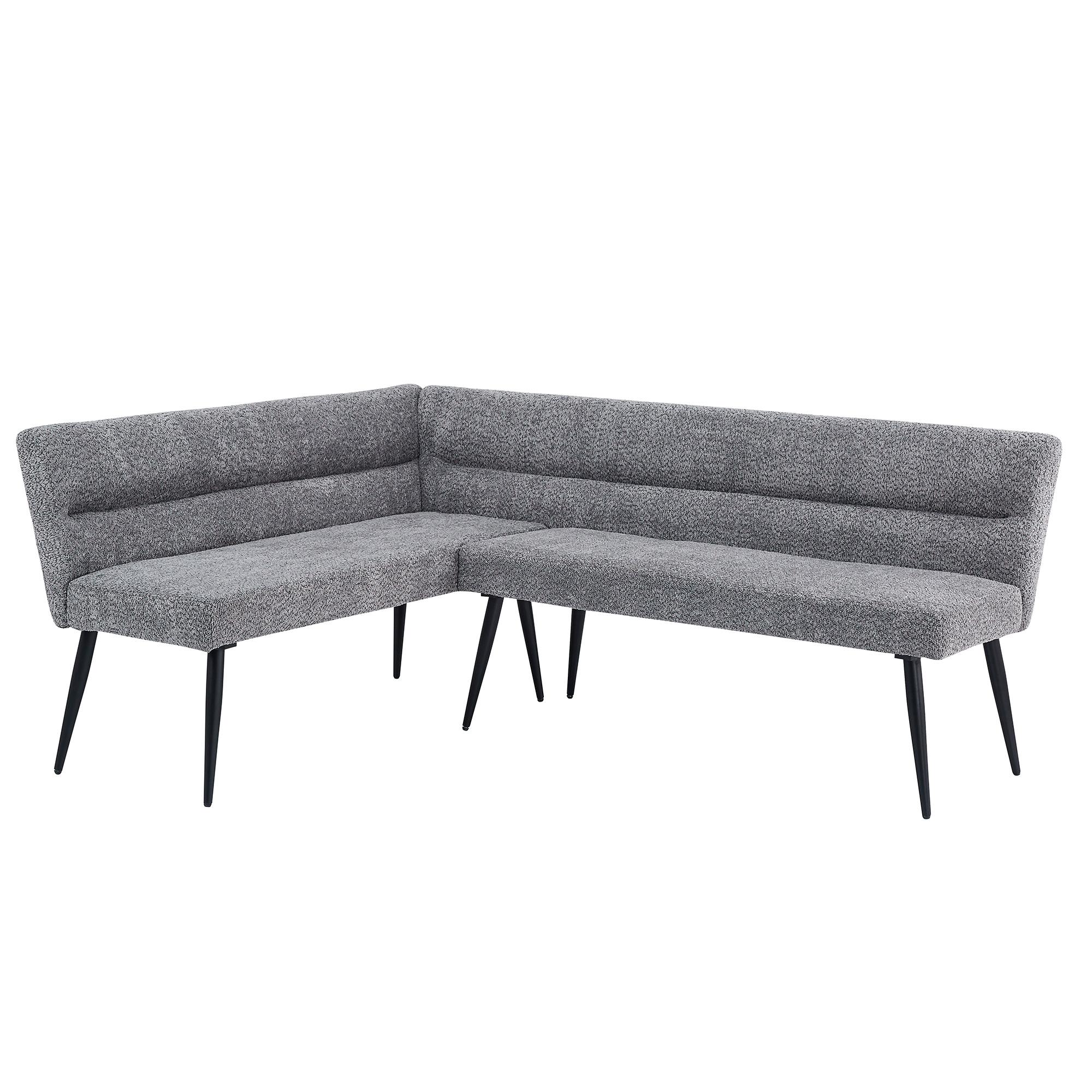 Monza Corner Dining Bench - Grey Fabric - LHF