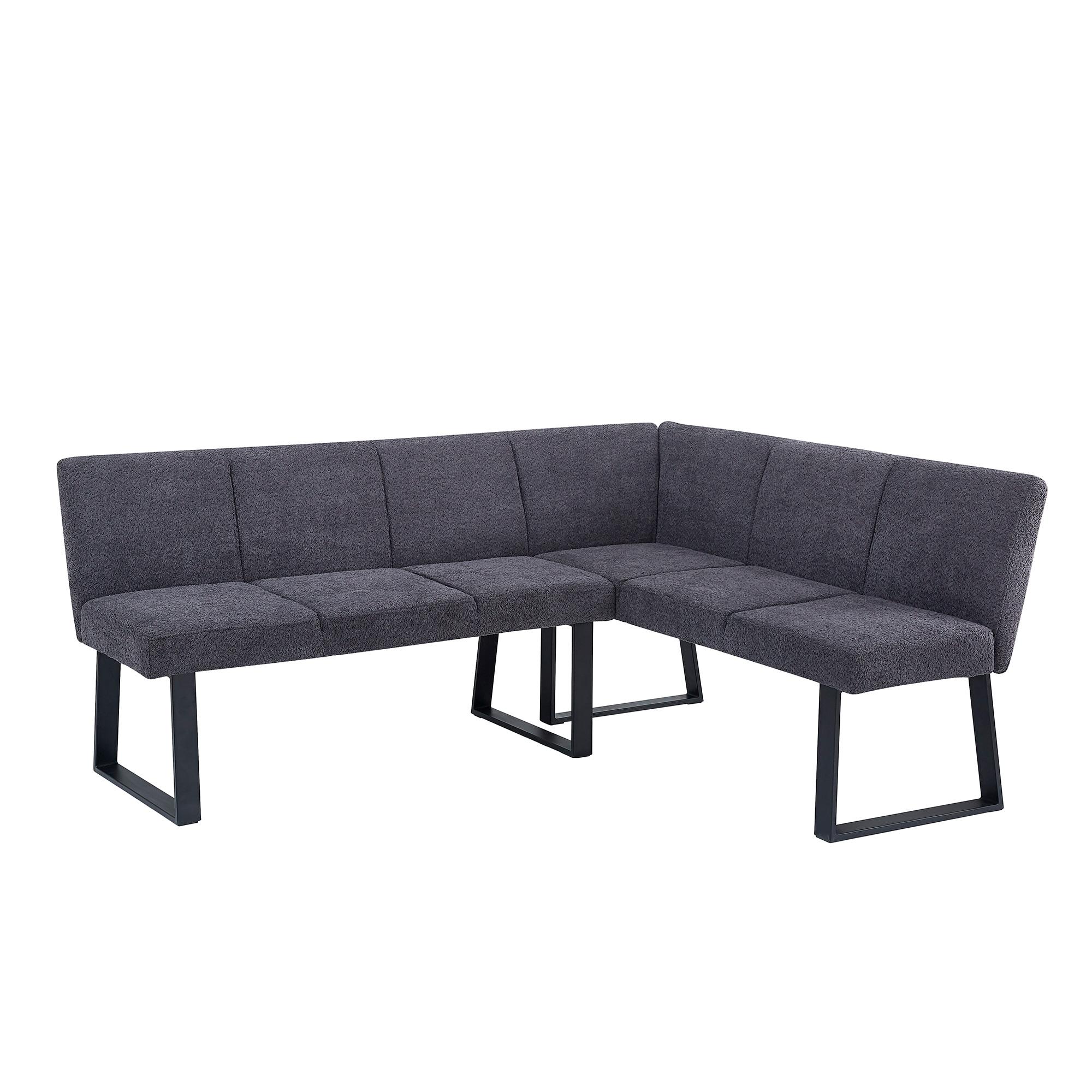Bronx Corner Dining Bench - Dark Grey Fabric - RHF