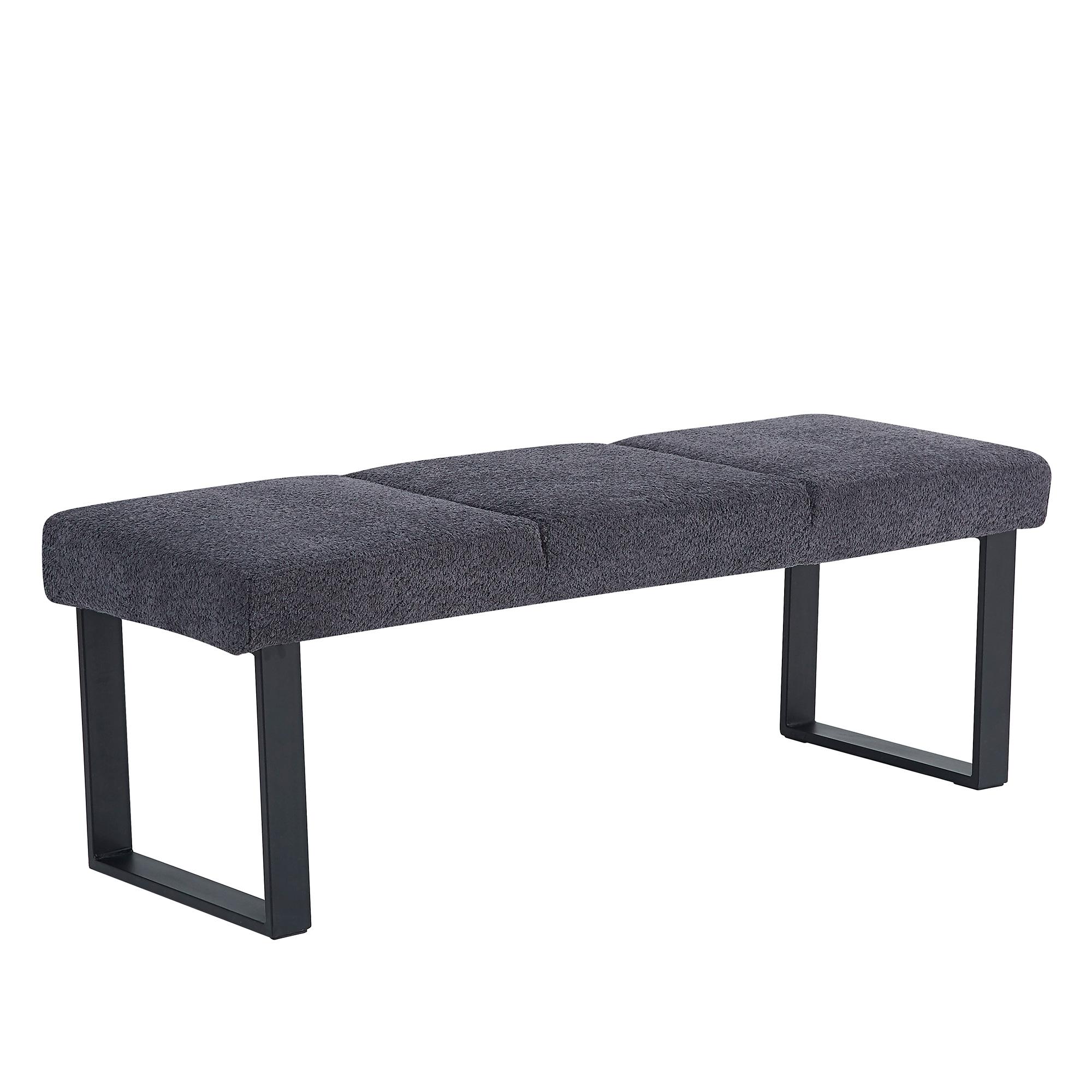 Bronx Dining Bench - Dark Grey Fabric