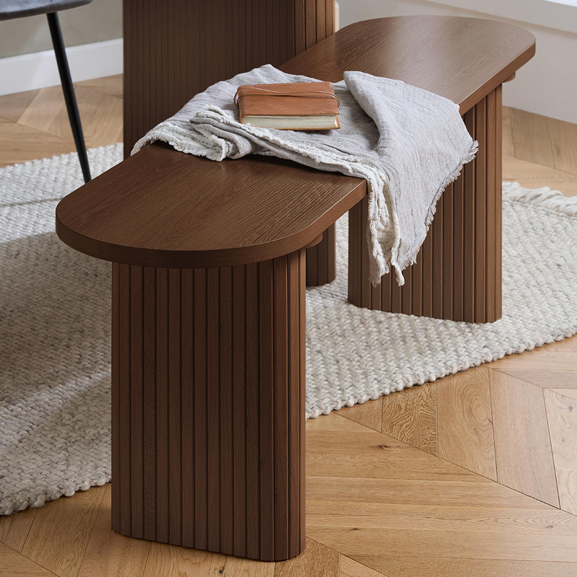 Axel Dining Bench - Walnut Fluted