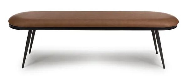 Ace Dining Bench - Tan Brown Fabric