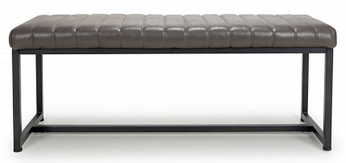 Archer Bench - Grey Leather