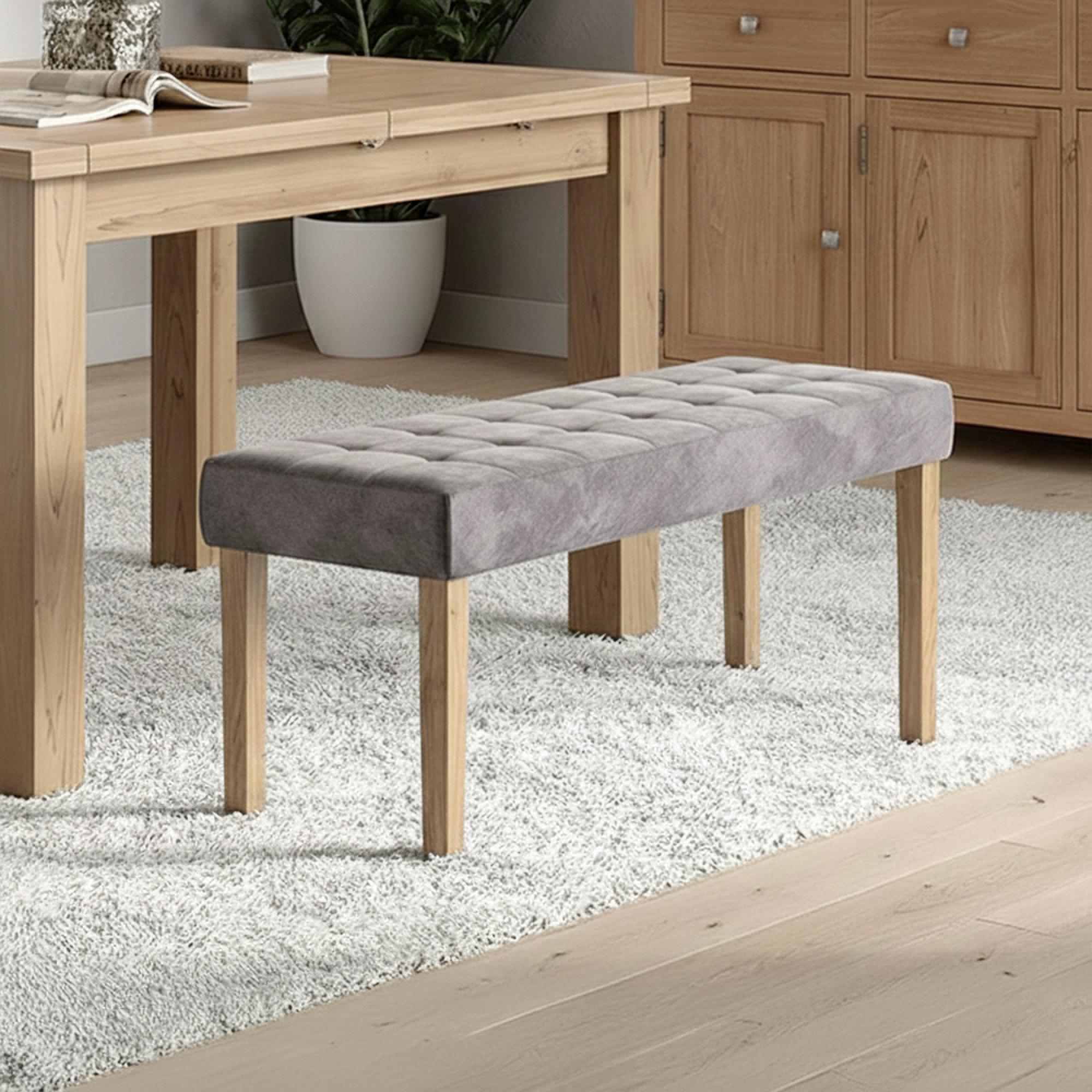 Ashbury Dining Bench - Small - Grey Fabric