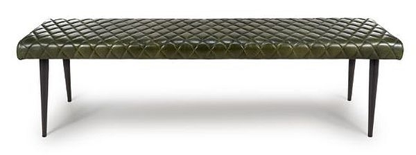 Austin Bench - Green - Real Leather