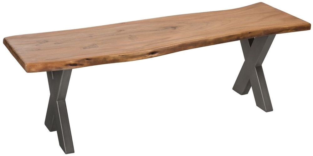 Live Edge Dining Bench - Industrial