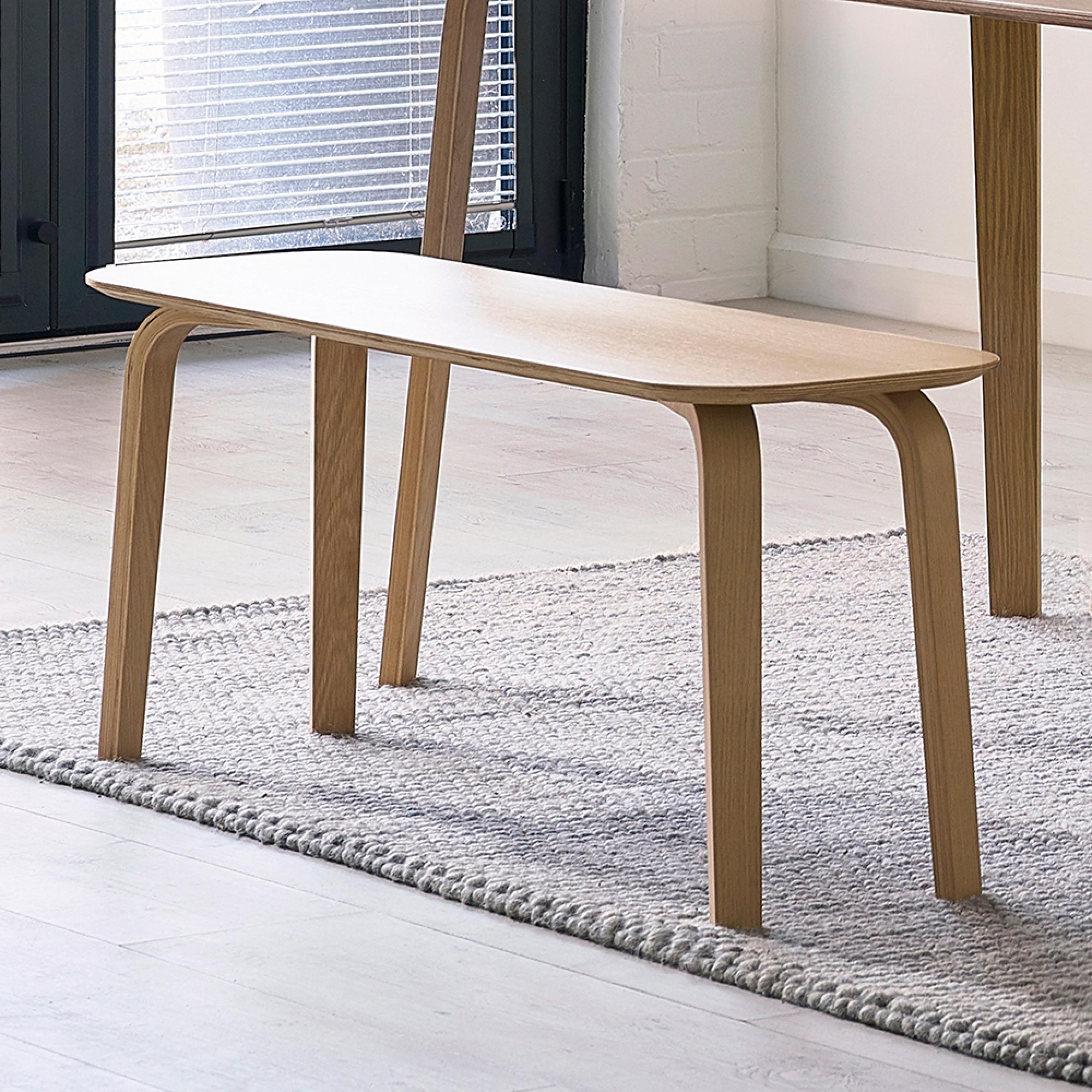 Kaito Oak Curved Leg Bench