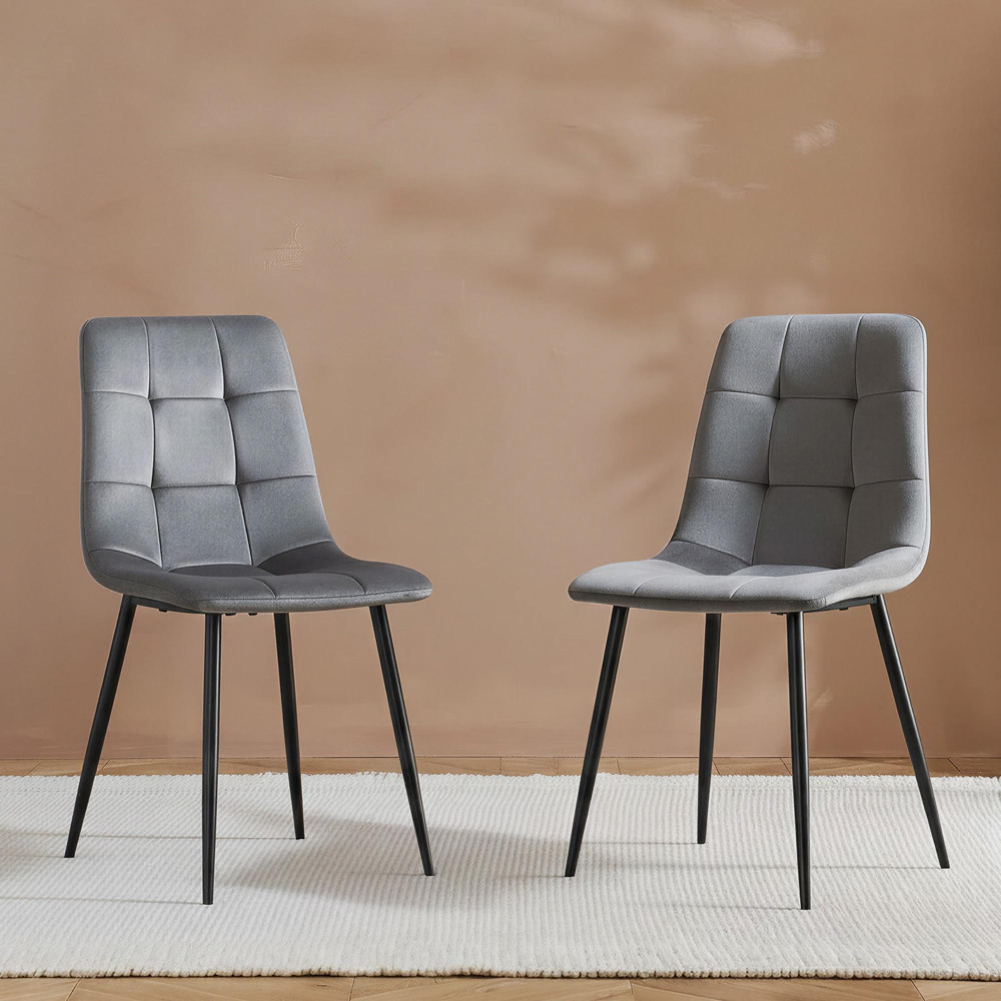 Axel Dining Chair - Set of 2 - Grey Fabric