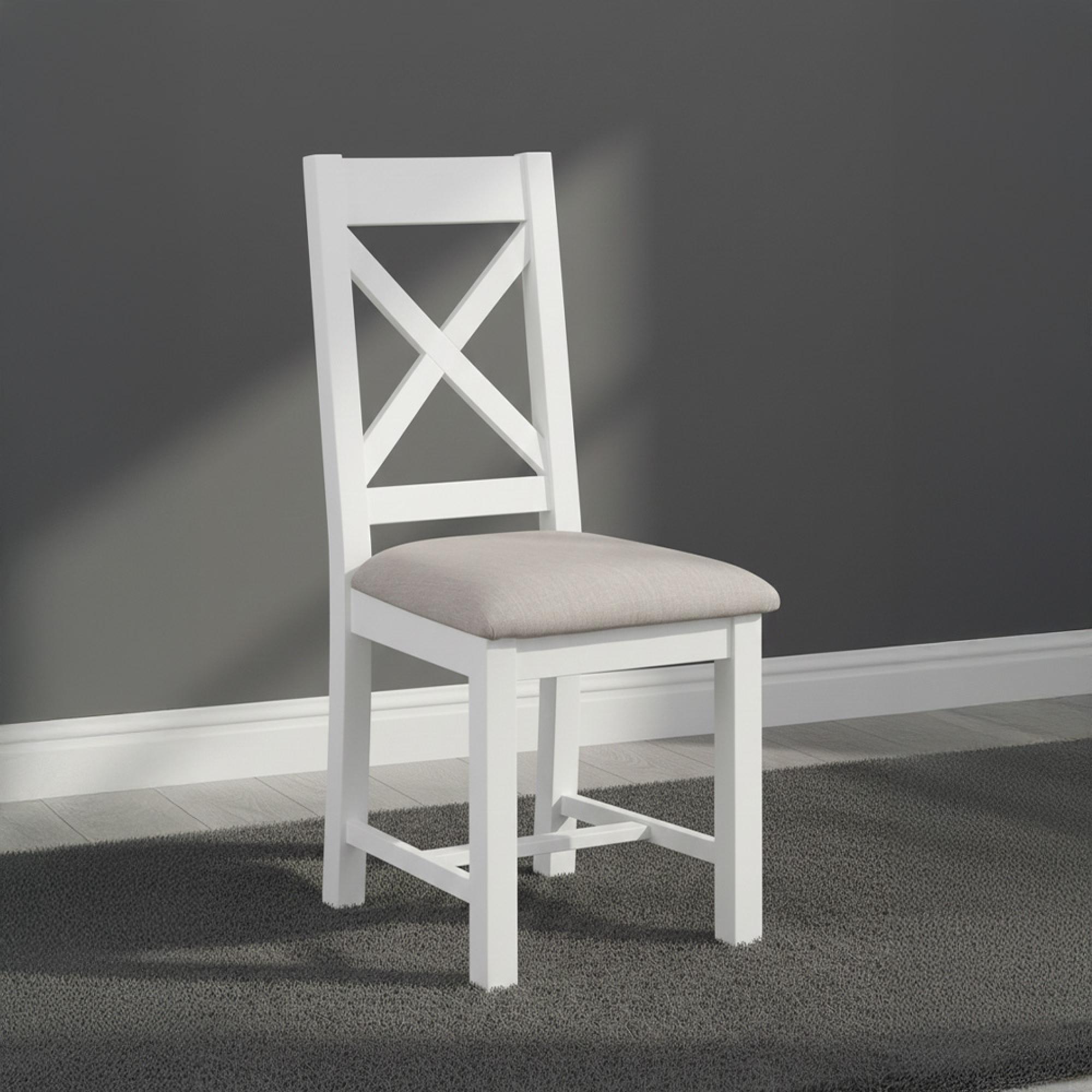 Lundy Dining Chair - Set of 2 - Crossback - White Painted