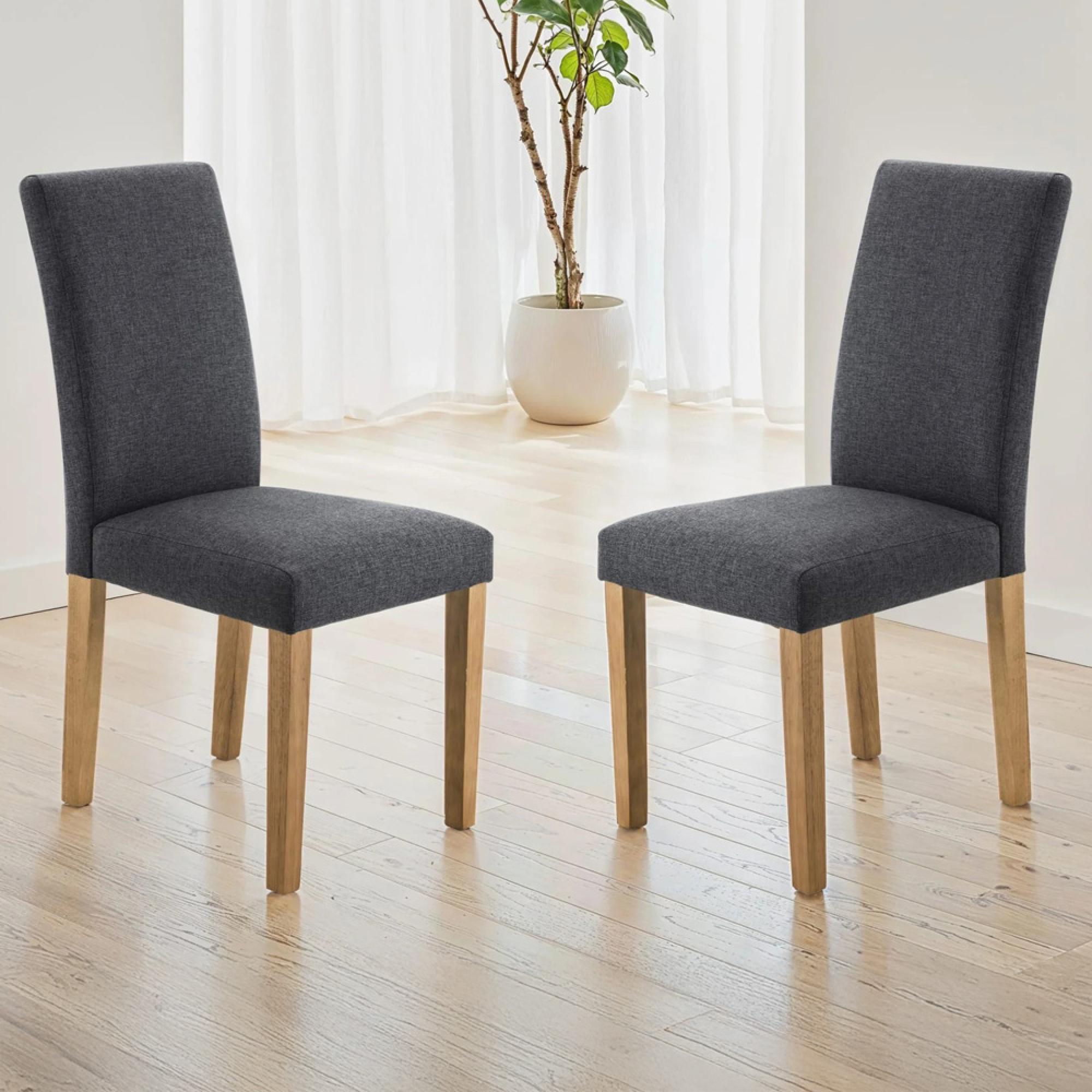 Hastings Dining Chair - Set of 2 - Grey Fabric