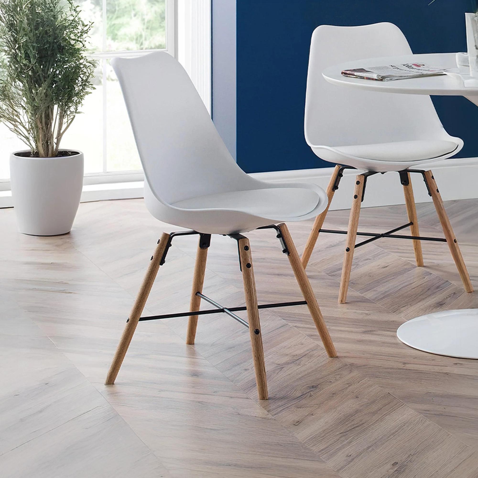 Kari Dining Chair - Set of 2 - White Faux Leather